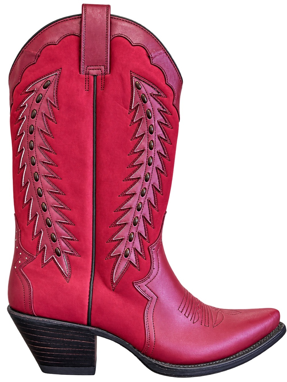 Botas JACA Burgundy Red Leather Western Cowboy Boots 8 EE Wide